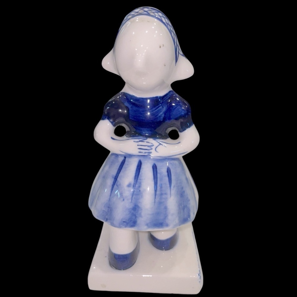 Vintage Blue & White Delft Holland Ceramic Figurines & Mini Windmills (Set of 5) - Picture 6 of 13